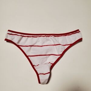 La Senza Red and White Striped Thong